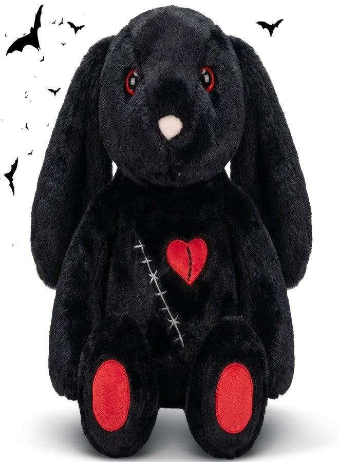 Sotiff Goth Bunny Plush 9.8 Inch Valentines Stuffed Scary Bunny Horror Animal Soft Creepy Spooky Crazy Easter Rabbit for Easter Basket Fillers Hunting Egg Decoration Valentines Birthday Adult Gift - Image 1